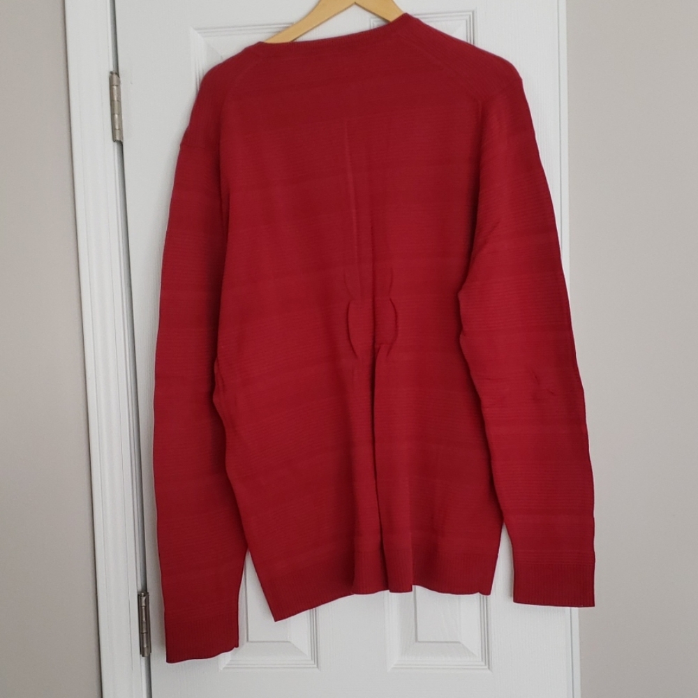 Men's Alfani Red V-Neck Slim Fit Sweater - Picture 3 of 3